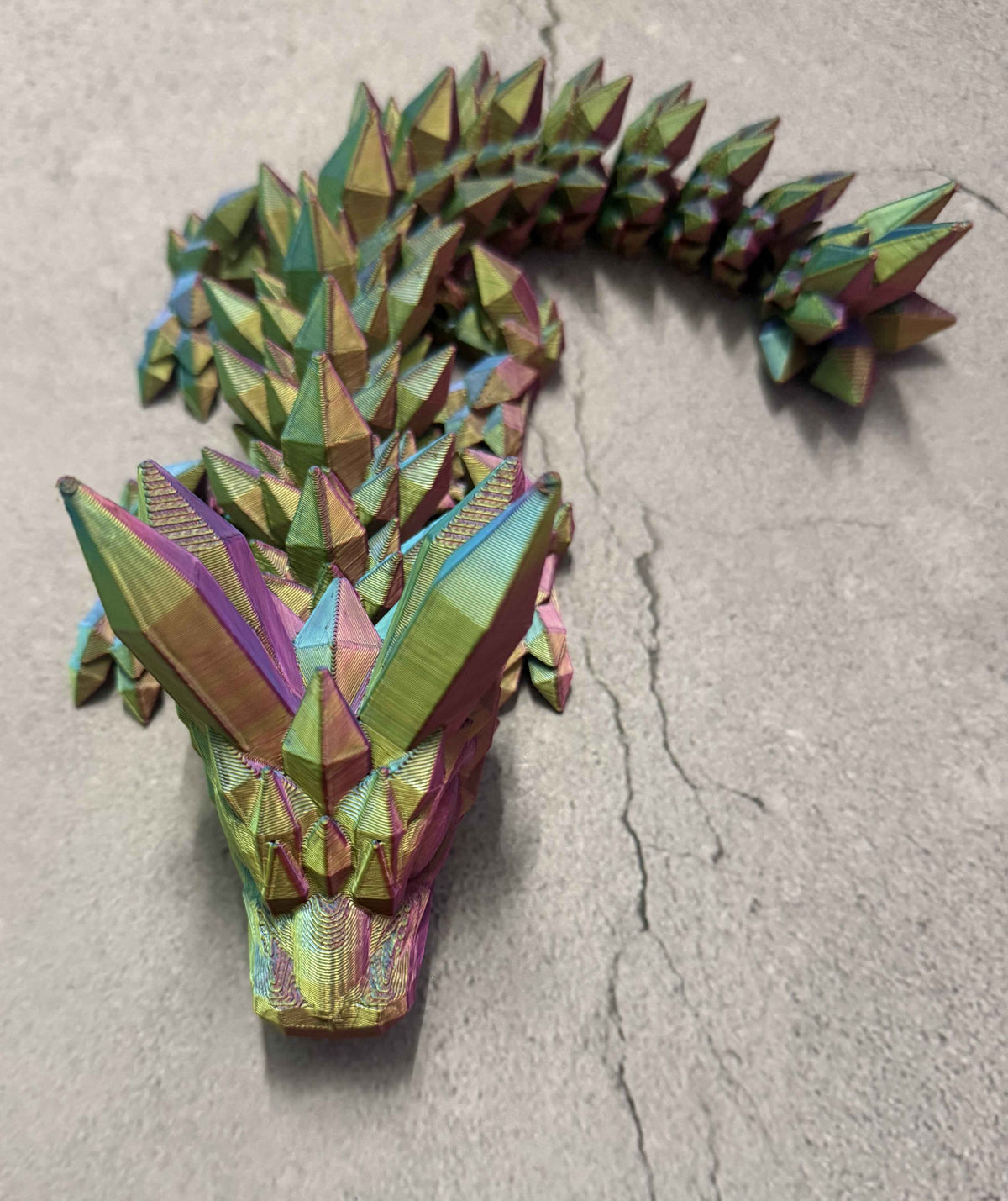 Articulated Flexi Dragon | 3D Printed Fidget Toy & Desk Figurine | 8 Inch | Chilvera 3D