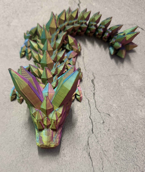 Articulated Flexi Dragon | 3D Printed Fidget Toy & Desk Figurine | 8 Inch | Chilvera 3D
