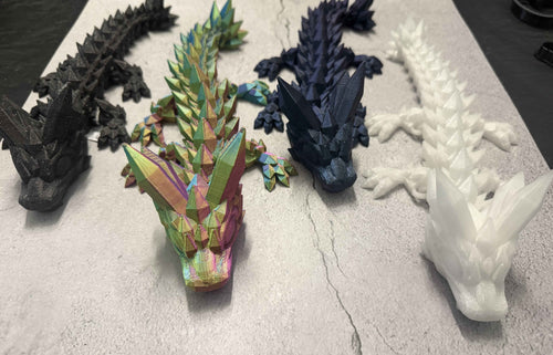 Articulated Flexi Dragon | 3D Printed Fidget Toy & Desk Figurine | 8 Inch | Chilvera 3D