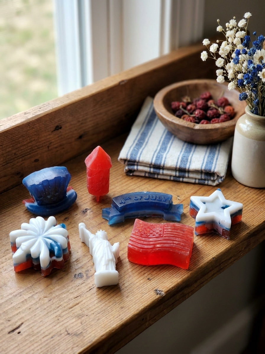 Patriotic Mini Soap Set of 4 – Red, White & Blue