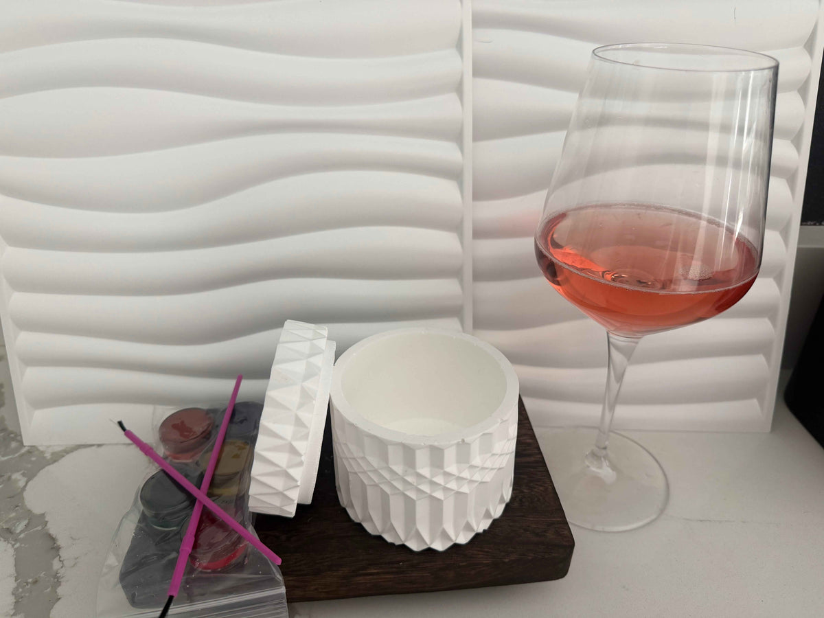 Sip and Paint resin kit with a paintable handmade resin piece