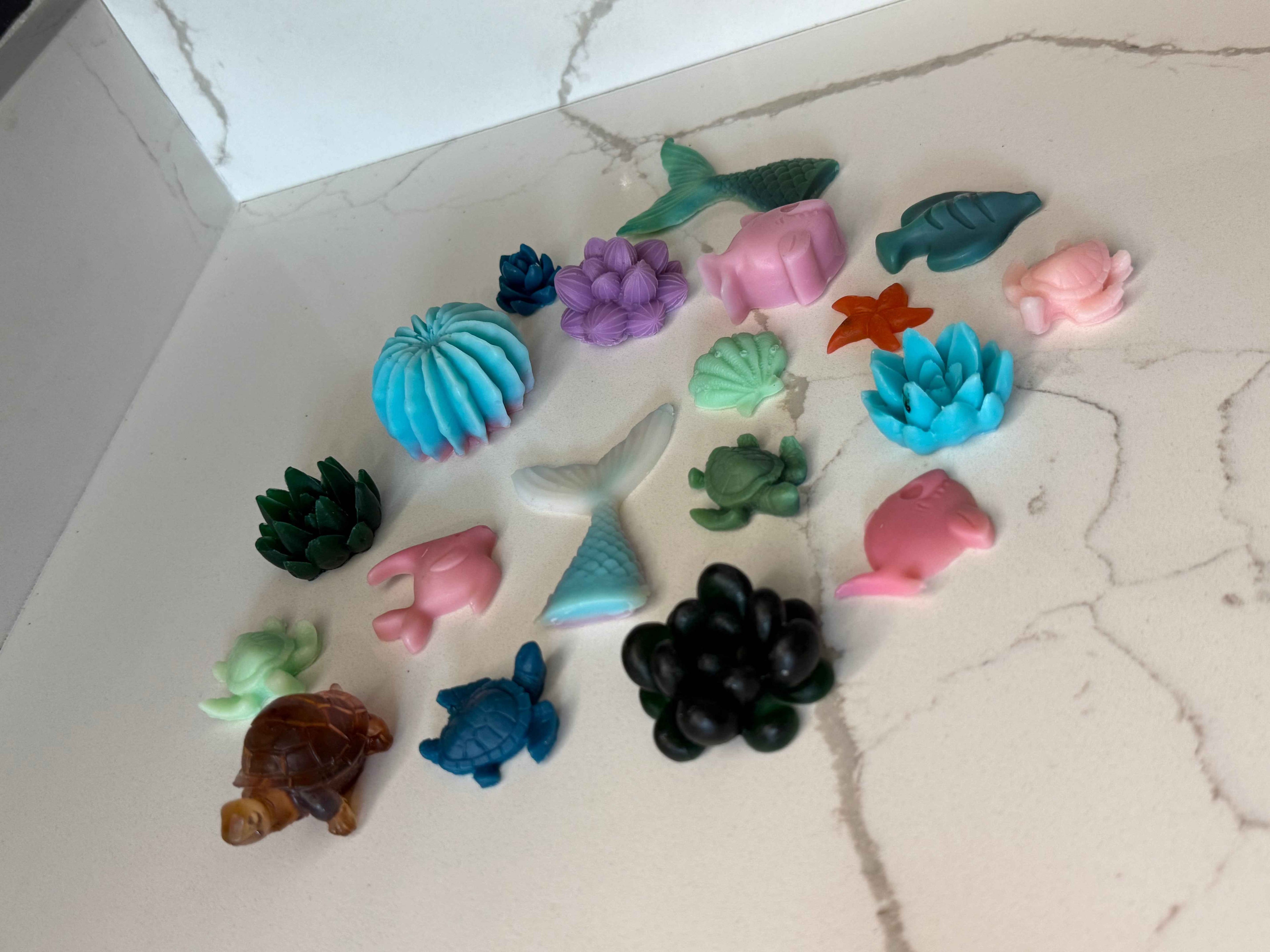 Ocean Themed Mini Soap Set | Pack of 5 | Handcrafted Novelty Bar Soap | Gift Ready