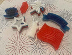 Patriotic Mini Soap Set | Pack of 4 | Handcrafted Bar Soap | Red White & Blue