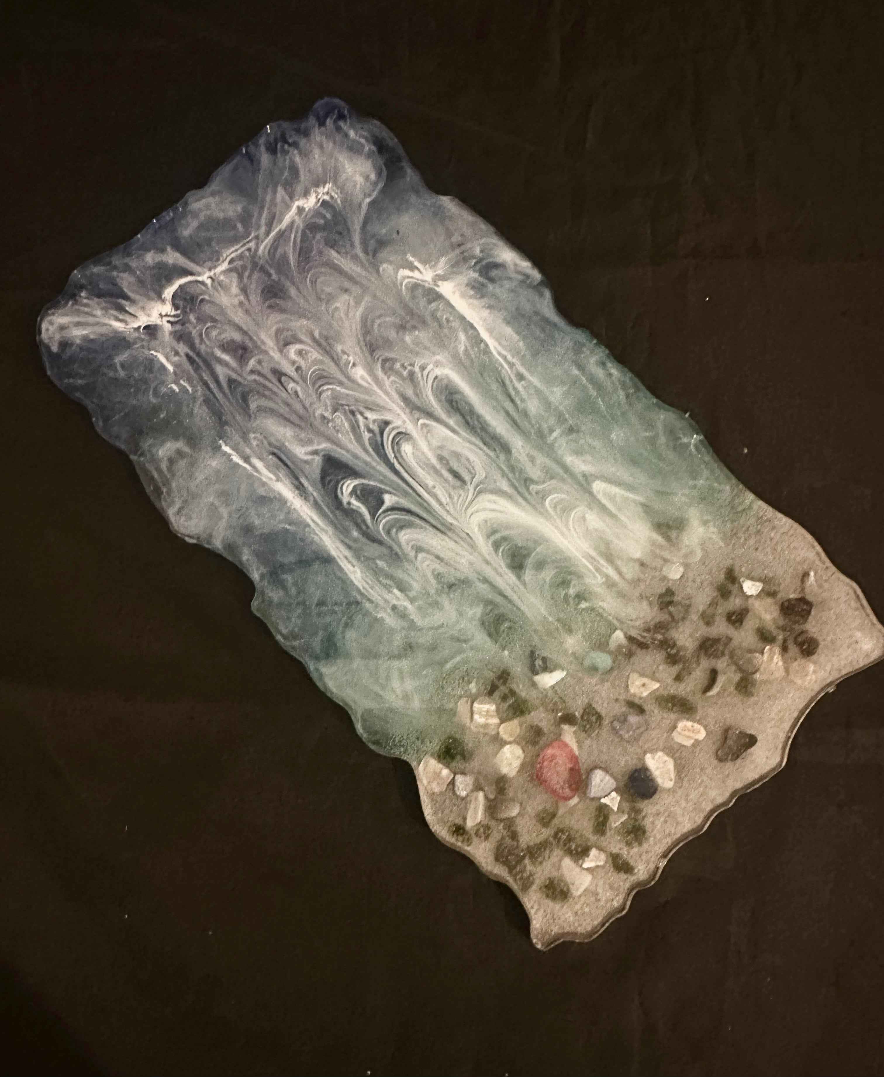 Ocean Breeze Resin Tray — Handmade Serving Tray, Resin Art, Coastal Home Decor, One of a Kind