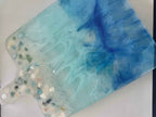 Ocean Breeze Resin Charcuterie Board — Handmade Resin Art, Serving Board, One of a Kind