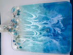 Ocean Breeze Resin Charcuterie Board — Handmade Resin Art, Serving Board, One of a Kind