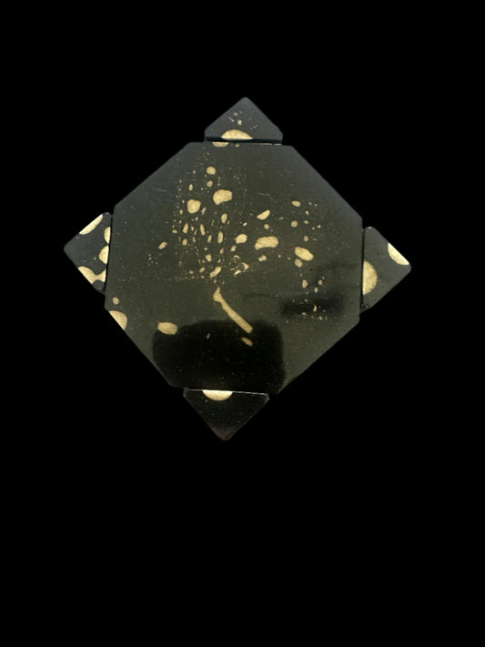 Modern Black Coasters with Gold Flecks