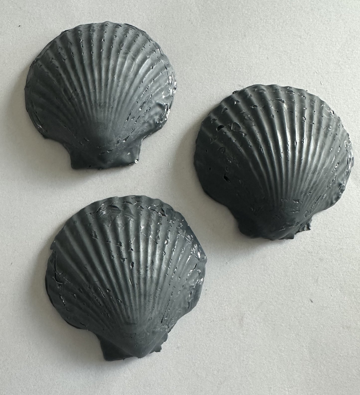 Midnight Shells: Coastal Elegance in Charcoal Soap - Set of 3