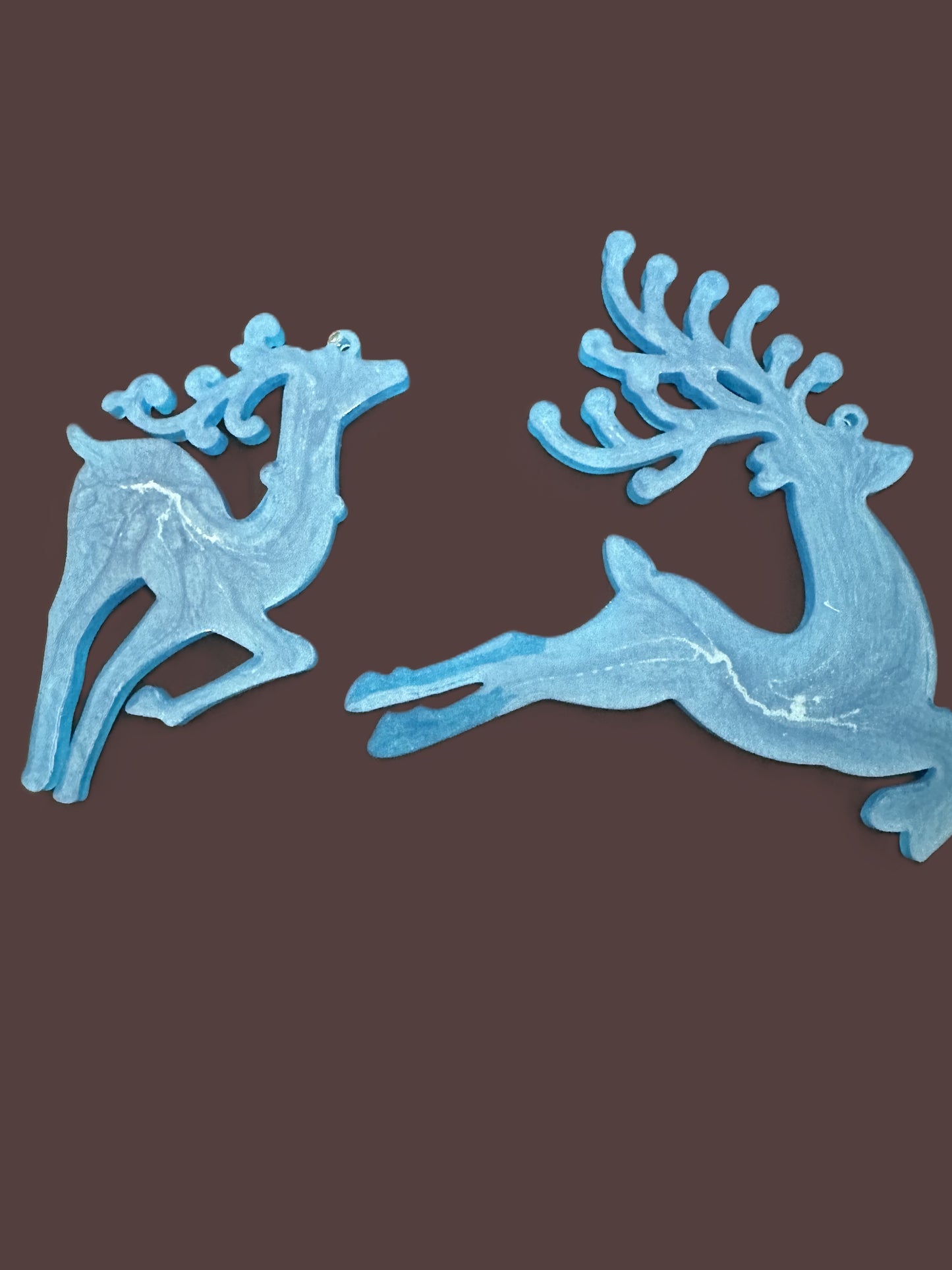 Whimsical Reindeer Silhouette Ornaments - Set of 2