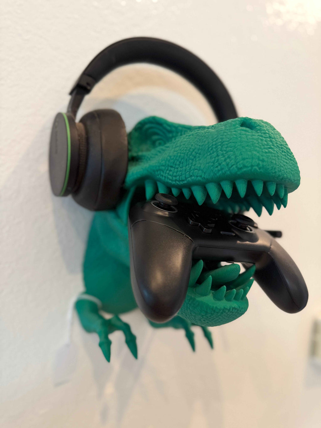 T-Rex Controller & Headset Holder | 3D Printed Gaming Desk Organizer | Dinosaur Stand