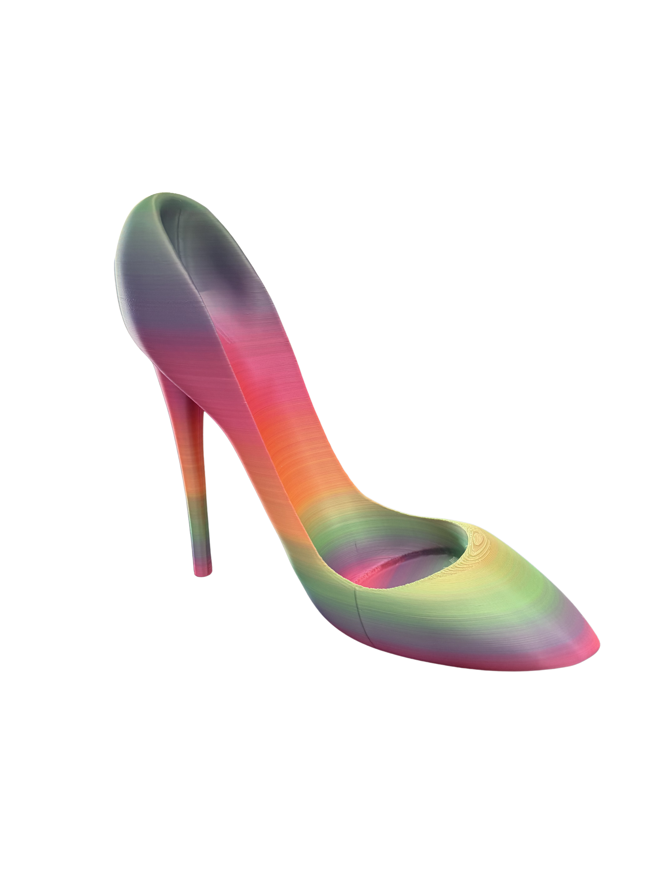 Multicolored high-heeled wine holder