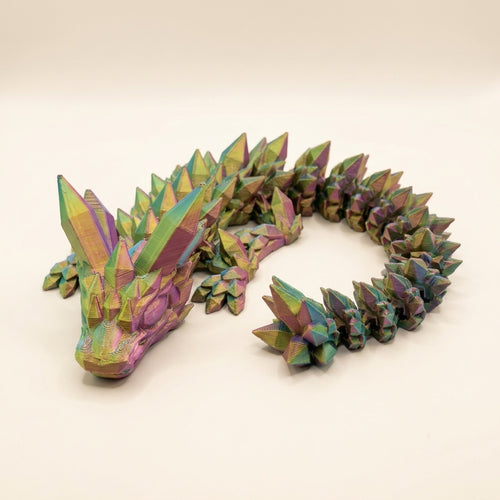 8-inch articulated flexi dragon, 3D printed fidget toy and desk figurine
