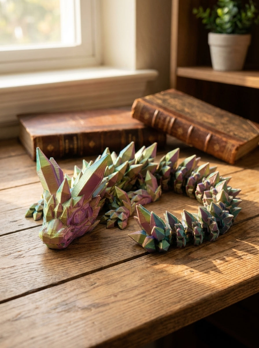 Articulated Flexi Dragon – 3D Printed Fidget, 8 Inch