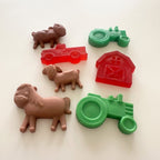 Five farm animal shaped kids soaps, handmade and SLS-free