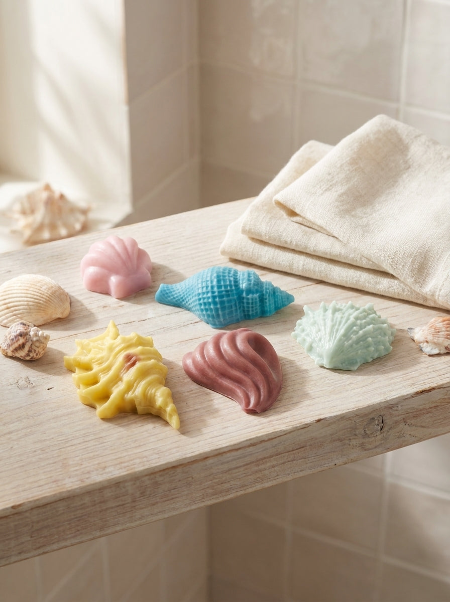 Mini Shell Soap Set of 5 – Handmade Decorative Bars