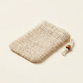 Natural cotton mesh soap saver bag with wooden bead drawstring
