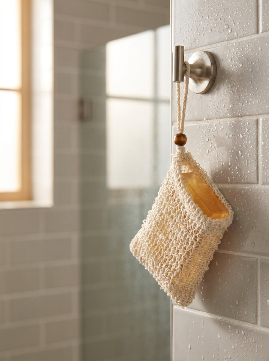 Cotton Soap Saver Bag – Exfoliating Mesh Pouch