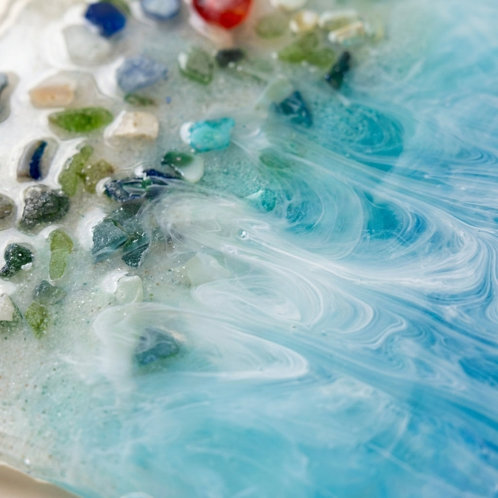 Ocean Breeze Resin Tray – Handmade Coastal Decor