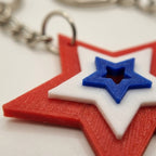 Patriotic Star Keychains – 3D Printed, Set of 3