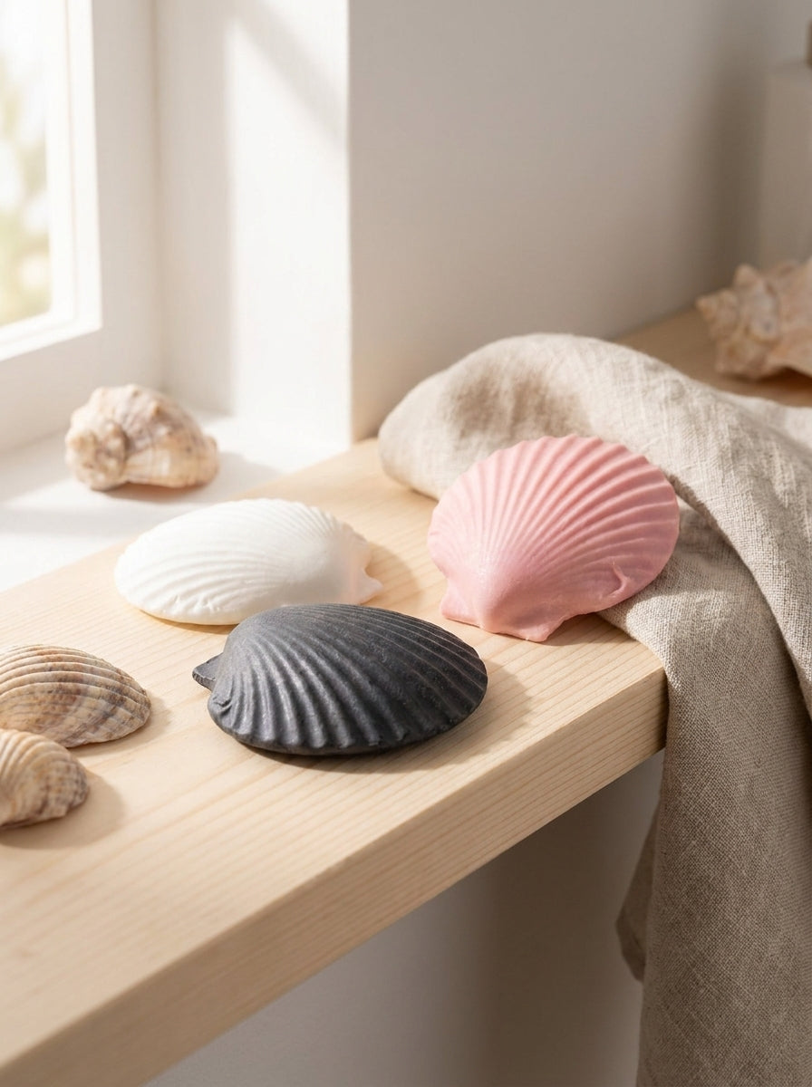 Scallop Shell Soap Set of 3 – SLS-Free, Your Scent