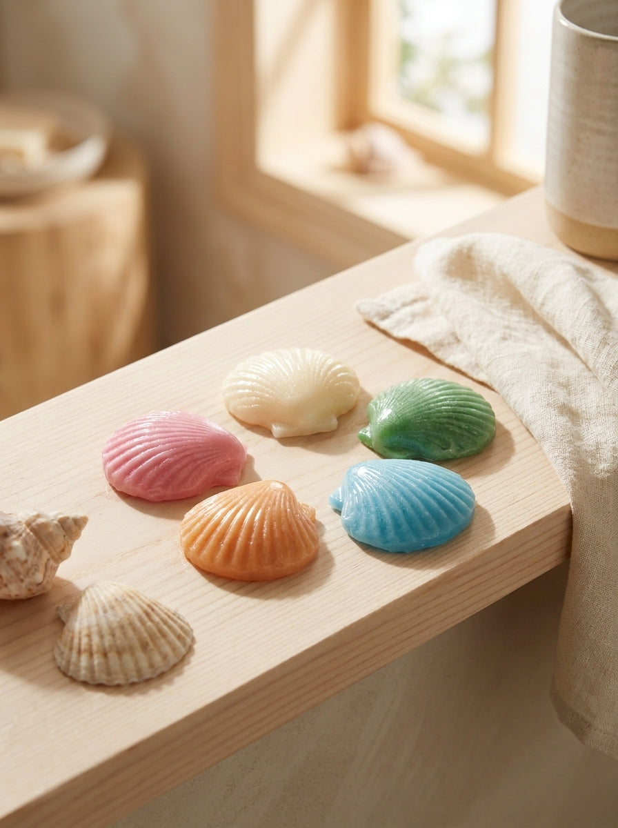 Shell Soap Set of 5 – Handmade, Gift-Ready