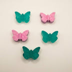 Five hand-poured butterfly shaped soaps
