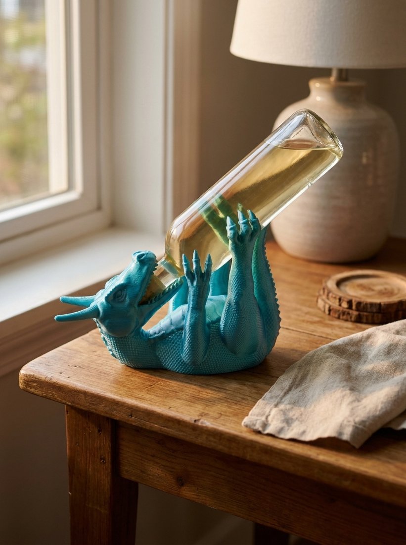 The Thirsty Dragon – 3D Printed Wine Bottle Holder